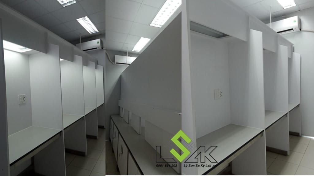 Thi công lắp đặt bàn thí nghiệm cảm quan thực phẩm cho công ty Jollibee