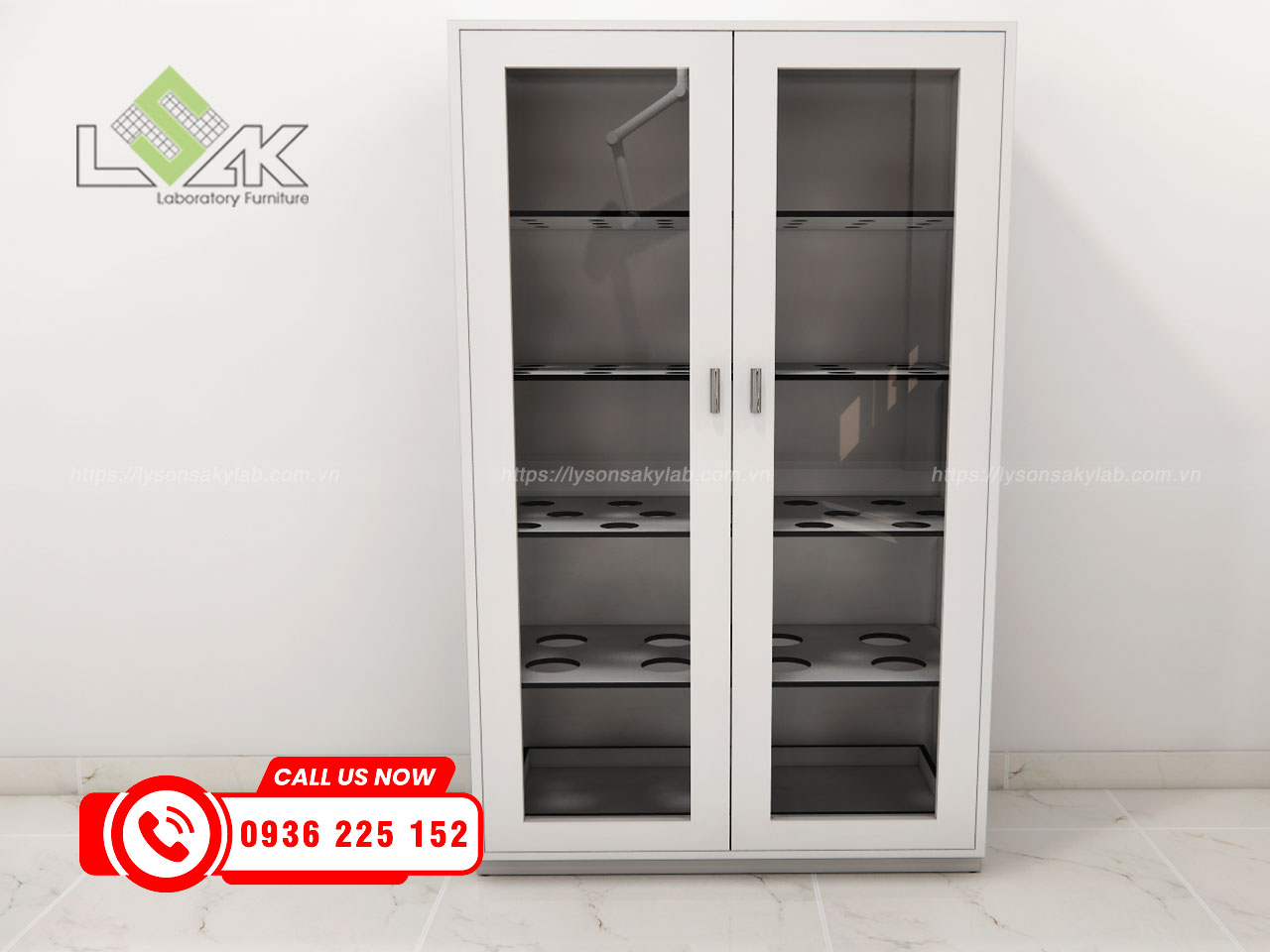 Tủ đựng dụng cụ thuỷ tinh phòng thí nghiệm