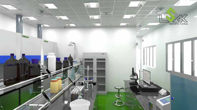 mặt bàn thí nghiệm đá granite đen, tủ inox